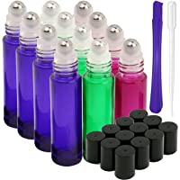 12pcs- abridor de botellas de 10 ml roller en las botellas de cristal con Roller – Rodillo aceite esencial recargable de…